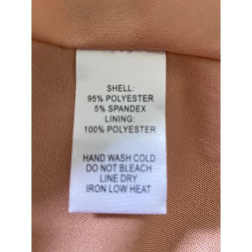 Lulus Peach Lawson Skater Dress With Deep V-Neckline & Open Back Design Size L - Picture 11 of 12